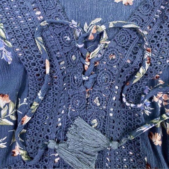 Torrid Babydoll Crochet Trim Lace-Up Top - Picture 6 of 13